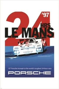 vintage car racing poster LE MANS 24 HRS classic one-of-a-kind 20x30 - Picture 1 of 1