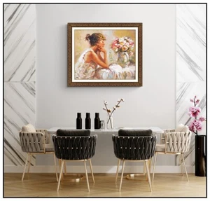 Jose ROYO Original Color Serigraph Pensativa On Board Signed Portrait Framed Art - Picture 1 of 6