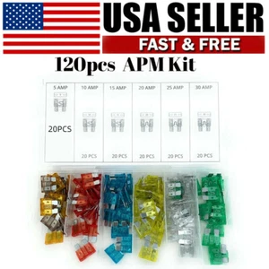Kit APM surtido de fusibles estándar medio automotriz fusibles de hoja automática 120 piezas - Imagen 1 de 4