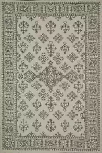 For Living Room Decor Gray Floral Area Rug Hand Tufted New Zealand Wool Carpet - Picture 1 of 2