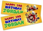 x2 Personalisiertes Geburtstagsbanner Mario Design Kinder Party Dekoration 86