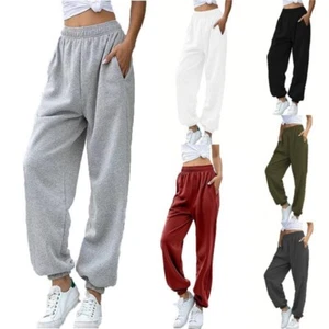 Stylish High Rise Women s Jogger Pants Workout Baggy Sweatpants with Pockets - Picture 1 of 38