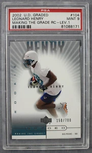 Leonard Henry 2002 UD Graded Making the Grade Rookie Level 1 #'d/700 PSA 9 - Picture 1 of 2