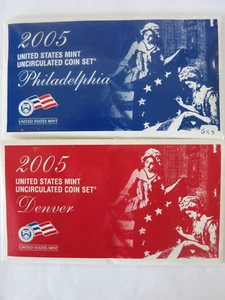 2005 UNITED STATES MINT P&D 22 COIN SET W/BOX & COA - Bild 1 von 3