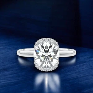 Anillo de compromiso 2,15 quilates certificado IGI laboratorio cultivado corte redondo diamante oro blanco 14 k - Imagen 1 de 13