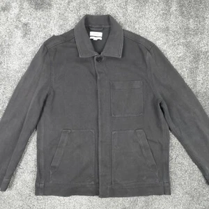 COS Overshirt Shacket Shirt Jacket Size Large Black Mens Pockets Heavy Cotton - Picture 1 of 15