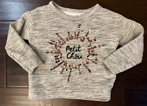 Zara “Petit Chou” Soft Collection Gray Sequin Sweater / Sweatshirt Sz 4 - Picture 1 of 2
