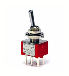 10pc Miniature Toggle Switch 1MD1T1B1M2QES On/On 6P DPDT 2A250V 5A120V PCB pin - Picture 1 of 9