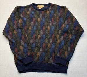 VTG Tricots St. Raphael Mens Sweater Multicolored Size L Abstract Geometric Wool - Picture 1 of 4