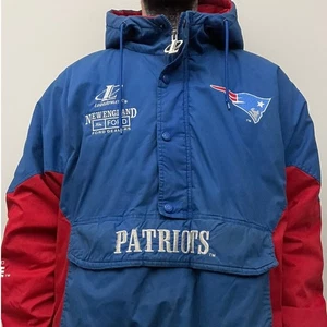 Vintage 90's New England Patriots NFL Football Sports Puffer Jacket - Picture 1 of 6