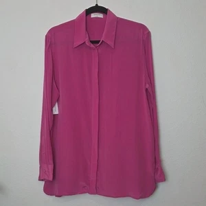 Aritzia Babaton NEW Size Small Academy Silk Blouse Modern Magenta Pink Classic - Picture 1 of 12