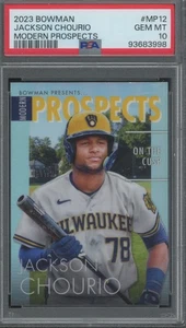 2023 Bowman Modern Prospects #MP-12 Jackson Chourio Milwaukee PSA 10 - Picture 1 of 2