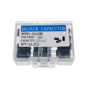 BOJACK 8X12Mm 220Uf 35V 220MFD 35Voltage ±20% Aluminum Electrolytic Capacitors ( - Picture 1 of 12