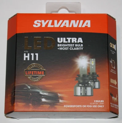 SYLVANIA H11 Ultra LED 2 Bulbs H11LEDHP.BX2 6000K BRAND NEW - Image 1 of 4