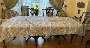 Vintage Hand Made Rich French Fabric Throw Or Banquet Tablecloth 146” X 58” - Picture 1 of 9