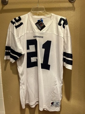 Camiseta de fútbol americano vintage Champion Dallas Cowboys Deion Sanders #21 para hombre 48 blanca Foto 1 de 4