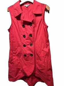 Cabi Red Trench Vest Size 10 M Cotton Style 334 Casual - Picture 1 of 4