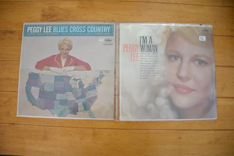 LOT OF 2 PEGGY LEE LP 12" VINYL I'M A WOMAN + BLUES CROSS COUNTRY JAZZ [75] Foto 1 de 4