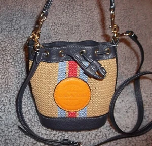 NWOT COACH C9955 Mini Dempsey Bucket Bag Coach Patch in Straw Leather FREE SHIP! - Picture 1 of 18
