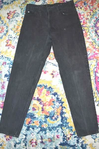 Vintage Levi's 550 W34.5 L34 90s Black Jeans Relaxed Orange Tab Made USA c.1995 - Picture 1 of 12