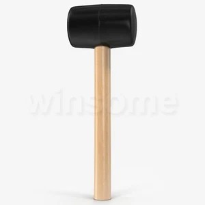 Rubber Mallet Shaft Grip Wooden Handle DIY Camping Paving Building Tiling Tool - Picture 1 of 7
