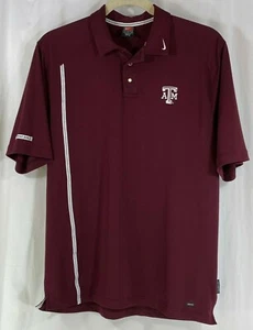 Texas A&M Aggies Nike Dri-Fit Maroon Mens Short Sleeve Polo Golf Shirt L - Picture 1 of 11