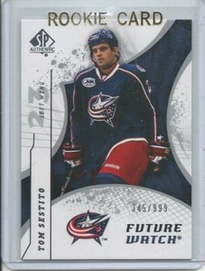 2008-09 SP Authentic Tom Sestito Future Watch Rookie RC #221 Mint /999