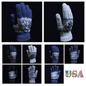 Guantes Tejidos Invierno S/M Copo de Nieve Cálidos Esquí Exterior Camping Unisex - Imagen 1 de 8