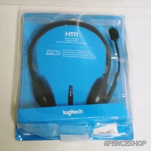 IMPERFECT BOX Logitech H111 Black On the Ear Stereo Headset 3.5mm Jack - Picture 1 of 4
