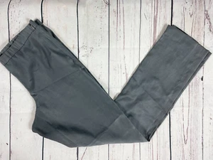 Pantaloni gambe sottili Elie Tahari grigio massiccio in finta pelle scamosciata - Foto 1 di 5