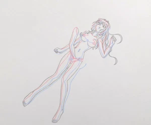 Original Moonlight Lady Episode 1 OAV 2001 Anime Production Art Pencil Douga Cel - Picture 1 of 3