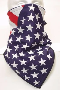 Windproof fleece U.S. Flag stars lined bandana motorcyle skiing face mask - Picture 1 of 1