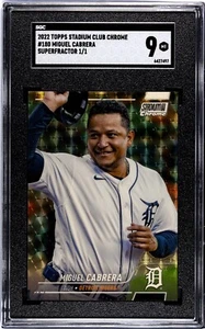 Superfractores Stadium Club 2022 inserción cromada #180 Miguel Cabrera 1/1 SGC 9 MT - Imagen 1 de 2