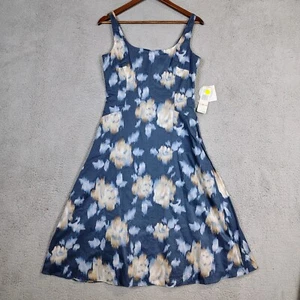 Nine West Hot 9 Dress Women's 2 Blue Floral Adjustable Strap A-Line Vintage NWT - Picture 1 of 14
