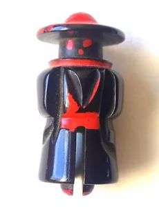 Button Vintage Bakelite Figural Realistic Person Painted Trim - Picture 1 of 4