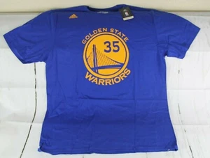 Kevin Durant NBA Adidas Blau/Gold Name/Nr. Genähtes T-Shirt Golden State Warriors L - Bild 1 von 6