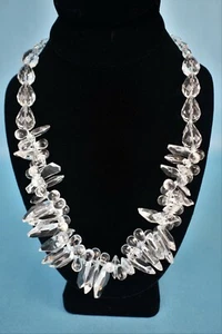 Multifaceted Clear Statement Necklace Signed mark. / AVON NEW - NO Box Icicles - Picture 1 of 5