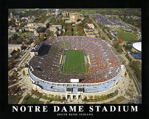 NOTRE DAME STADIUM Fighting Irish Football Aerial Premium 22x28 POSTER Print Cover