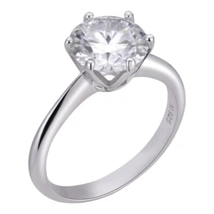 0.5-4ct Real Moissanite Engagement Promise Ring Passes Diamond Tester 925 Silver - Picture 1 of 13