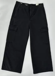 Levi's Cargo Pants Womens 28x28 Black Premium Baggy Mid Rise Loose Wide Leg 90s - Picture 1 of 19