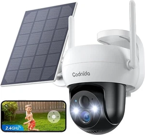 SOLAR&AKKU überwachungskamera kamera AUßEN Wlan Funk 3MP 2-Wege-Audio camera PTZ - Bild 1 von 8