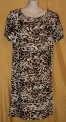  Walter Baker Mujer Animal Print Negro Marrón Camiseta Vestido Top XS S $128 Foto 1 de 2