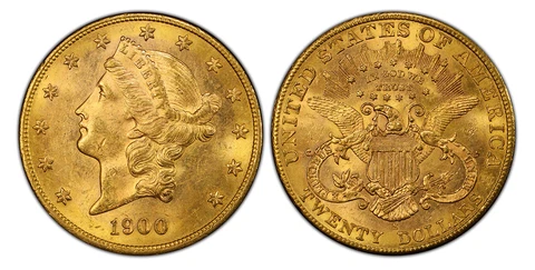 1900-S AV $20, Double Eagle. PCGS MS63 San Francisco Coronet. KM 74.3 Cover
