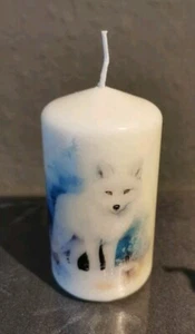 Kerze Pferd Polarfuchs Weihnacht Personalisiert Duftkerze Vanille Name Geschenk - Bild 1 von 2