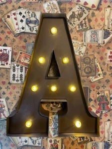 Sale of LED Metal Industrial Retro Vintage in Rust Paint Alphabet Letters - Picture 1 of 33