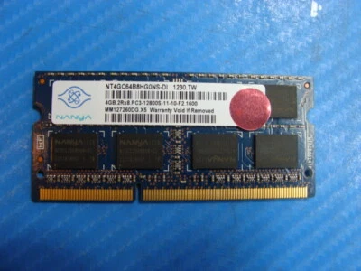 Dell M17x R4 Nanya 4GB 2Rx8 PC3-12800S SO-DIMM Memory RAM NT4GC64B8HG0NS-DI - Image 1 of 2