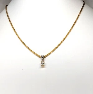 18K Gold & Diamant Anhänger Halskette mit 18" langer Kette - Bild 1 von 6