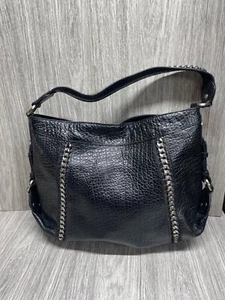 Kenneth Cole Vintage Black Patent Studded Handbag Purse Nice design - Picture 1 of 17