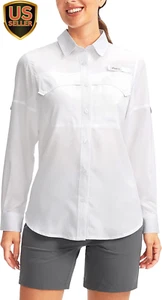 Women'S UPF 50+ UV Sun Protection Shirts Long Sleeve Fishing Hiking Shirt Cool L - Picture 1 of 7