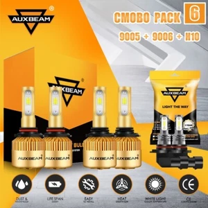 For GMC Sierra / Chevy Silverado 1500 2003-2006 AUXBEAM LED Headlights Foglights - Picture 1 of 12